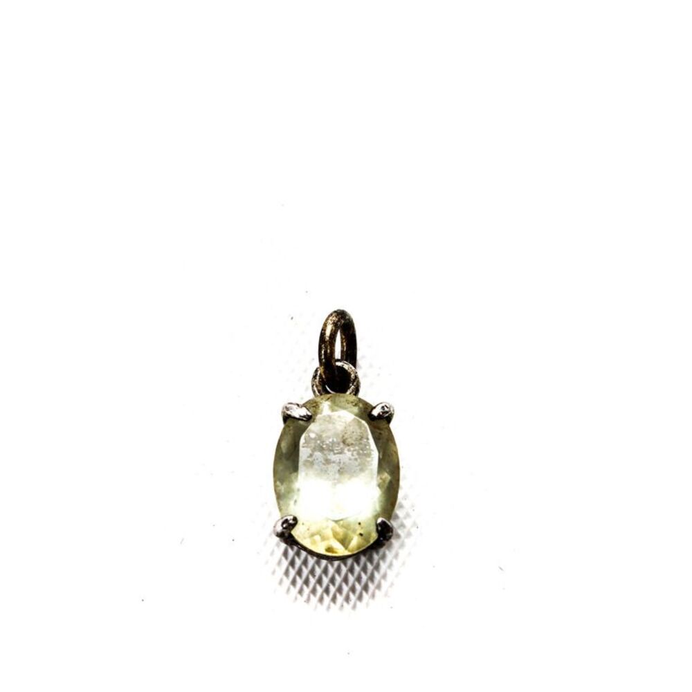 Designer Womens Sterling Silver Lemon Quartz Mini Pendant .5g